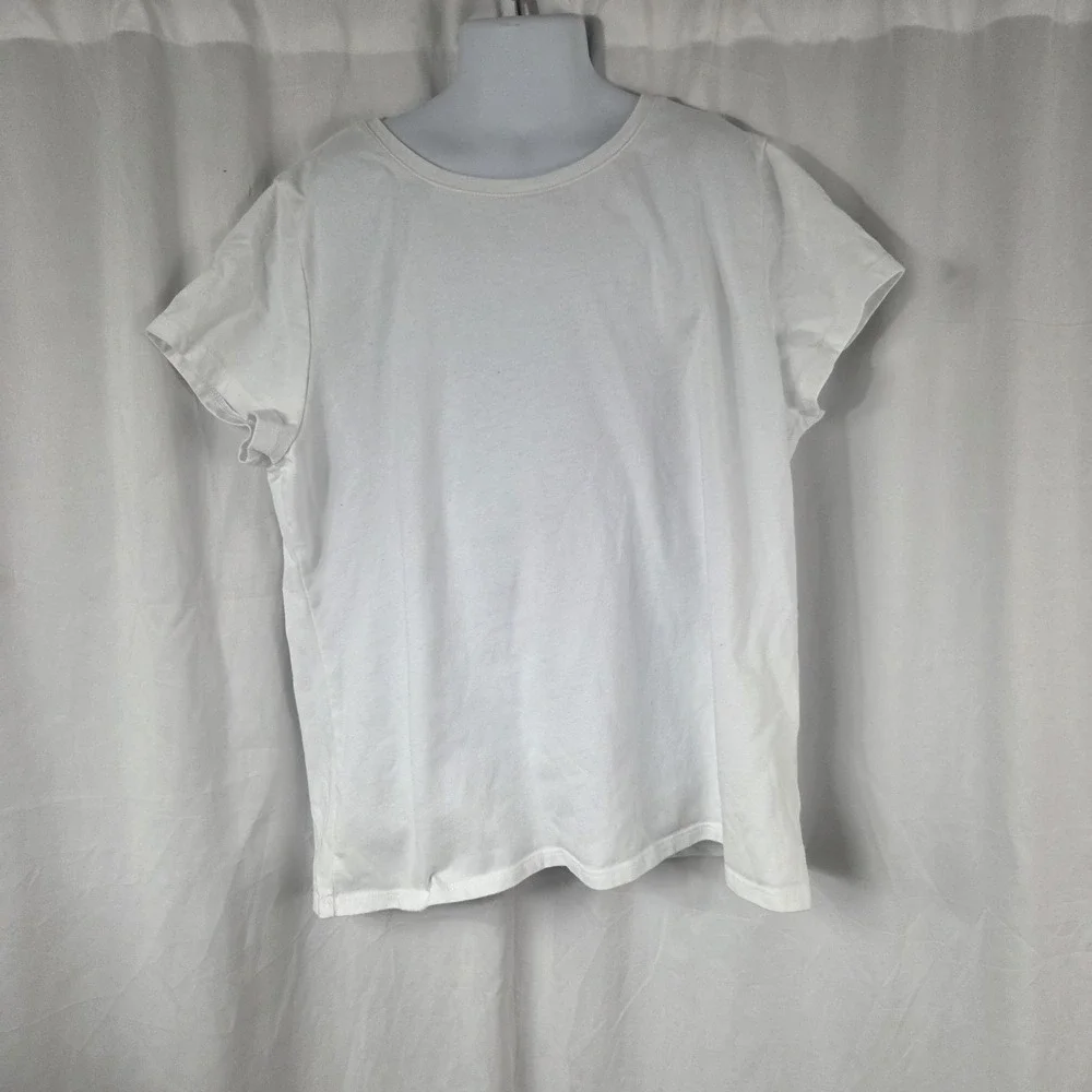 Wonder Nation Girls Size XL Short Sleeve Round Neck T Shirt White